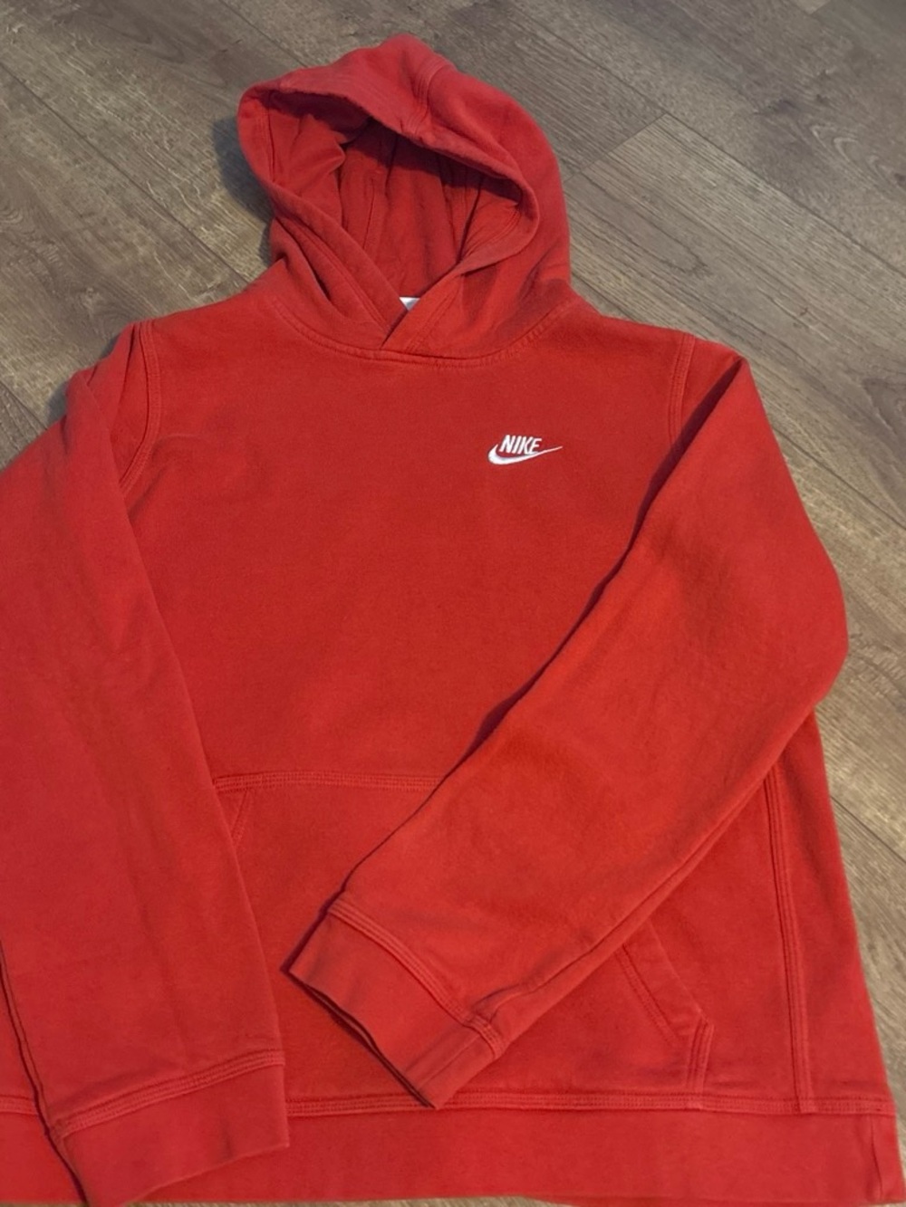 Nike Red Pullover Hoodie with White Logo